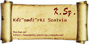 Késmárki Szalvia névjegykártya
